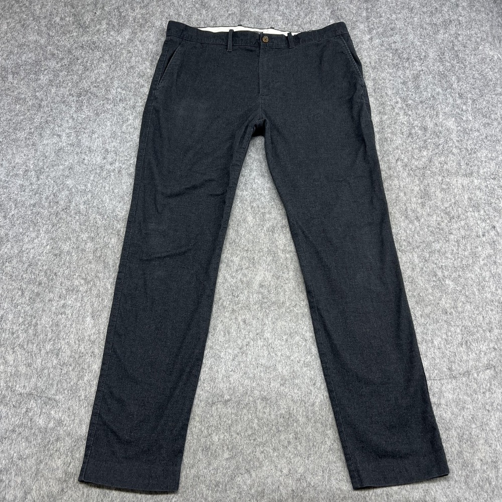 J Crew Bowery Pants Mens 35x32 Gray Slim Flex Chino Stretch‎ Dress Trousers Work
